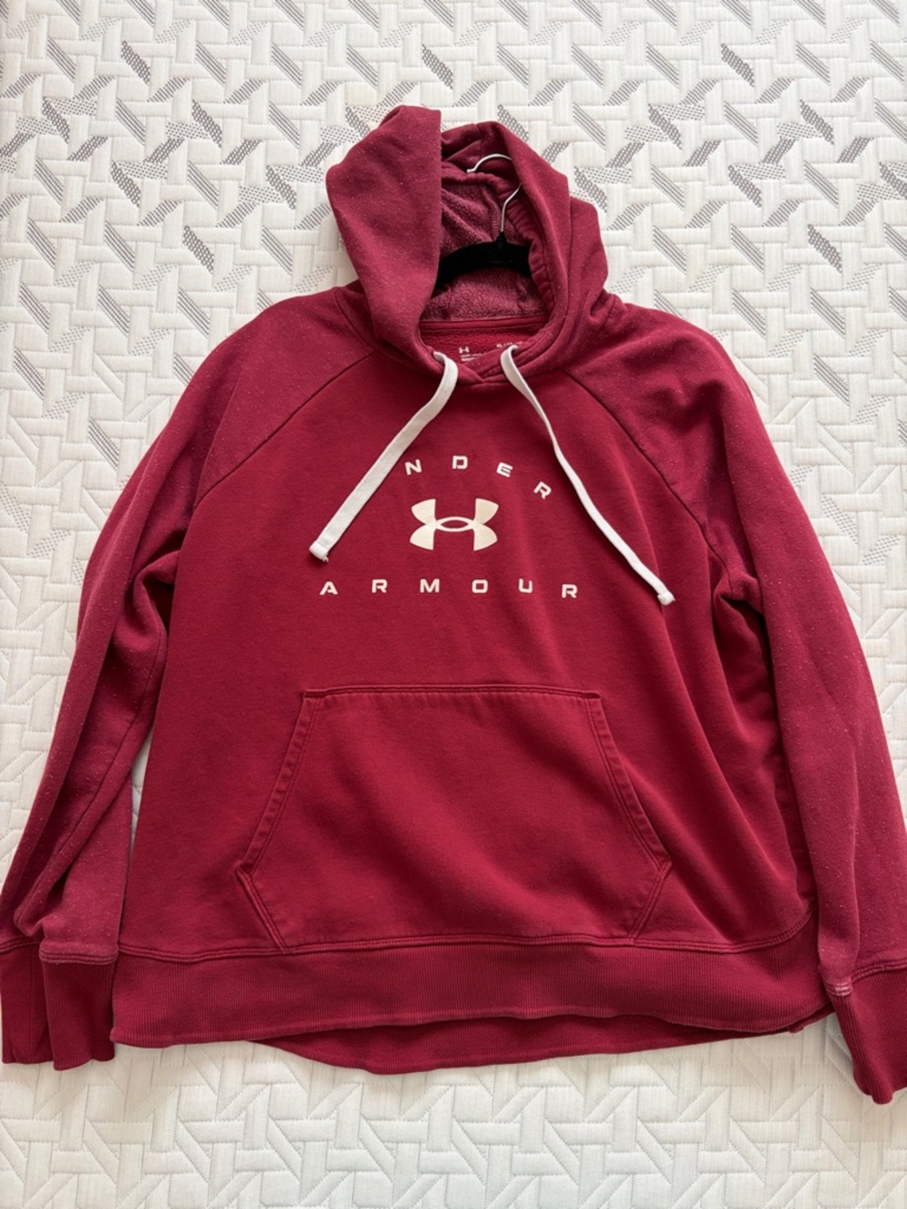 Under Armour Burgundy Hooded Pullover with Logo